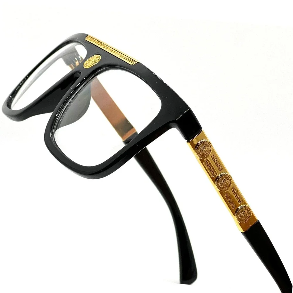 Men's CLASSIC RETRO HIP HOP Hardcore‎ RAPPER SUN GLASSES Clear Lens Gold Frame